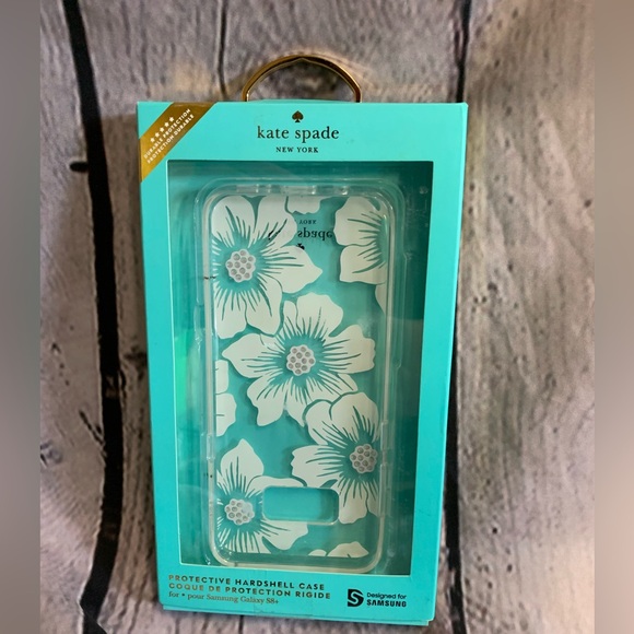 kate spade Other - 5/$20 Kate Spade Samsung Galaxy S8+ Cover Case Hollyhock Floral Clear White Gems